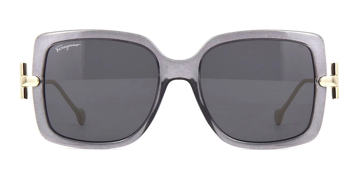 Plastic Square Sunglasses Transparent Grey 55mm Y9797