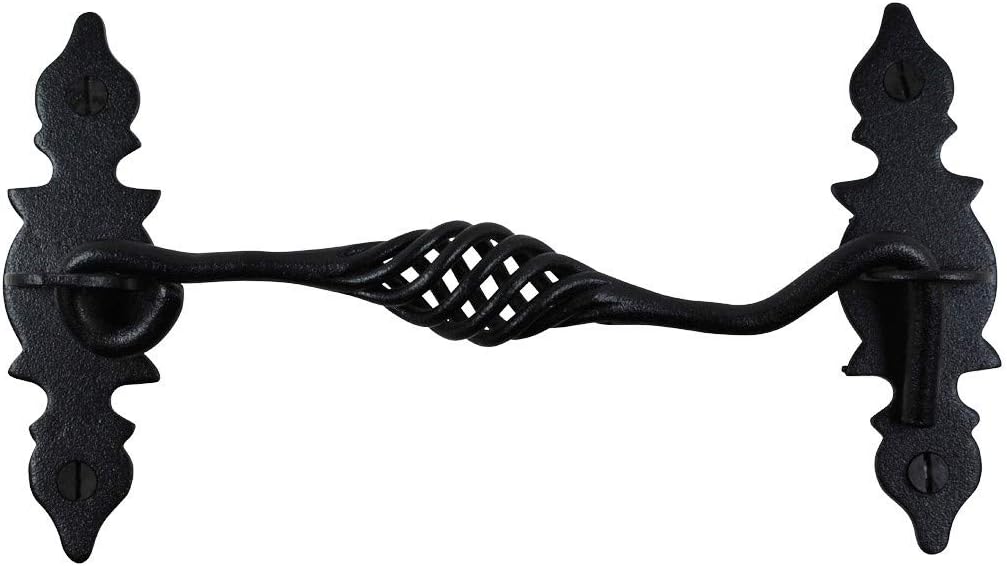 Black Wrought Iron Cabin Hook Eye Latches 6.5 Long Pack of 6 H483115