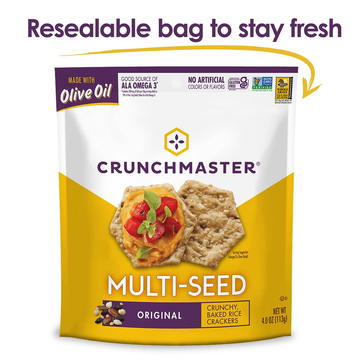 Multi-Seed Gluten-Free Original Crackers, 4 Ounce (Pack of 12) I5864