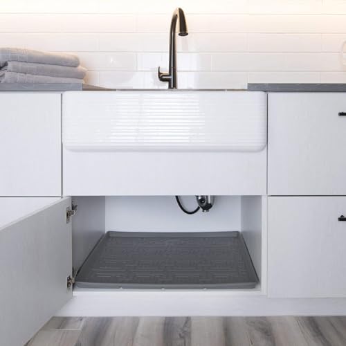 Gray 40" x 22 1/4 Waterproof Under Sink Mat R88456