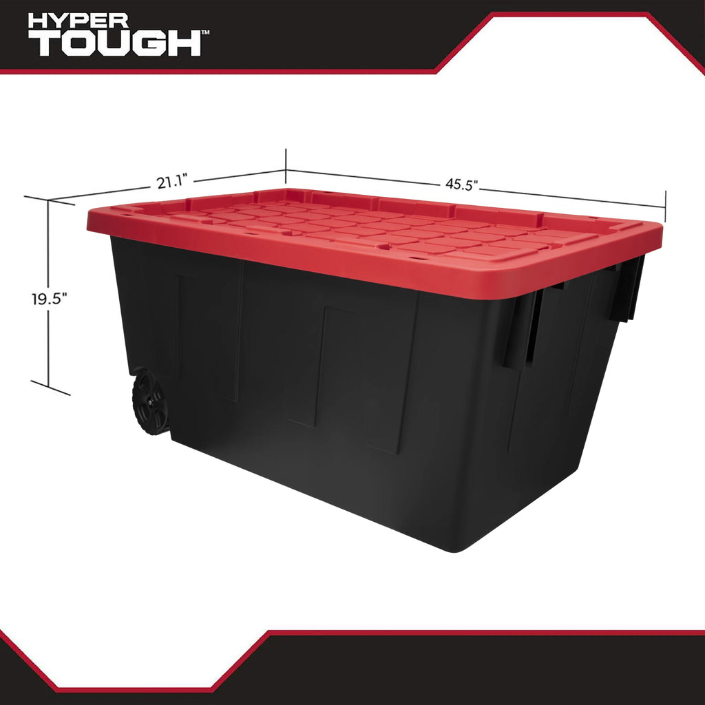 Black 50 Gallon Plastic Storage Bin with Snap Lid S11128