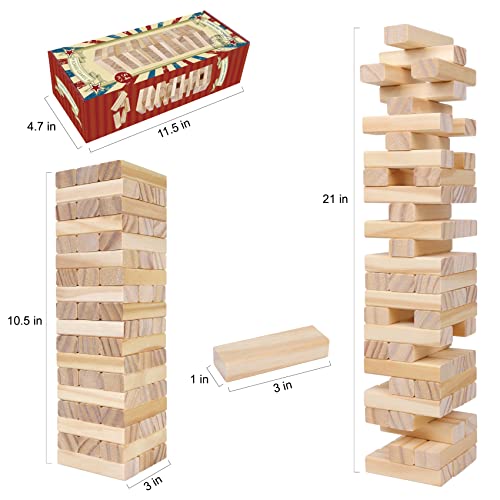 54pcs Wooden Tumbling Tower Game with Carry Case N329852