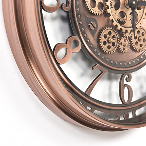Large Copper Metal Wall Clock (21 Inch) K377
