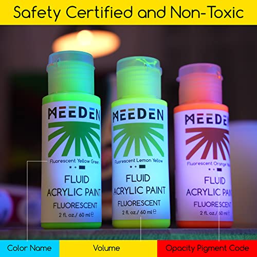 6 Colors Fluorescent Acrylic Paint Set, 2 oz P246035