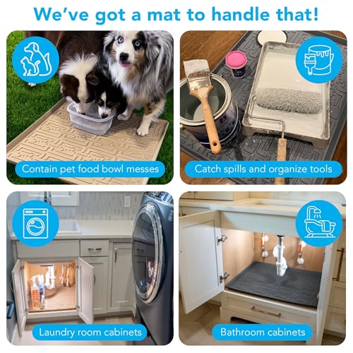 Gray 40" x 22 1/4 Waterproof Under Sink Mat R88456
