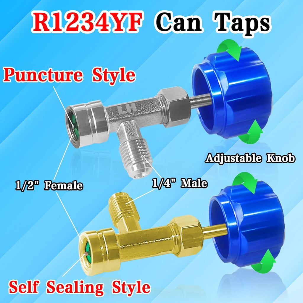 R1234yf Adapter Kit with Self-Sealing Can Taps O96361