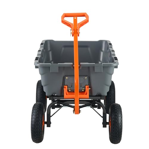 1200lbs 7Cu.Ft. Heavy Duty Poly Dump Cart with 13in All Terrain Wheels G215