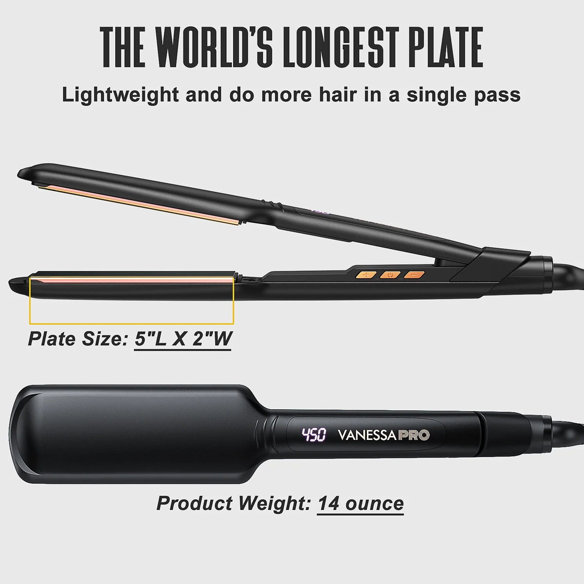 100% Pure Titanium Wide Flat Iron (2-inch) C535