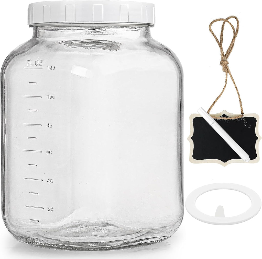 Wide Mouth 1 Gallon Clear Glass Mason Jar with Lid Z151717