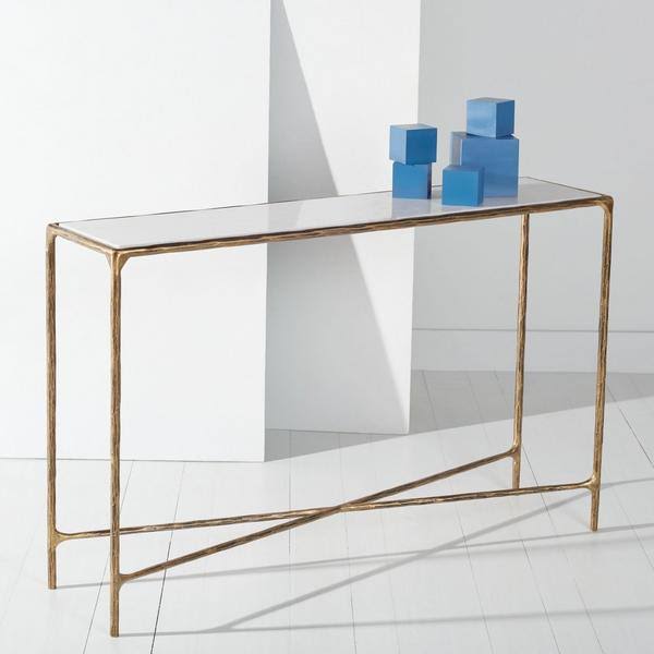 Brass Rectangle Console Table Q6126