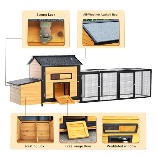 Extra Large Outdoor Chicken Coop with Nesting Box & Leak-Proof Tray N705336