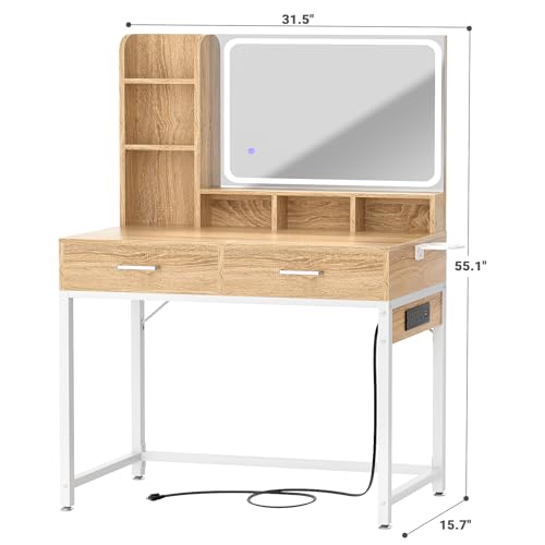 Black Vanity Desk with Mirror and Drawers E936143