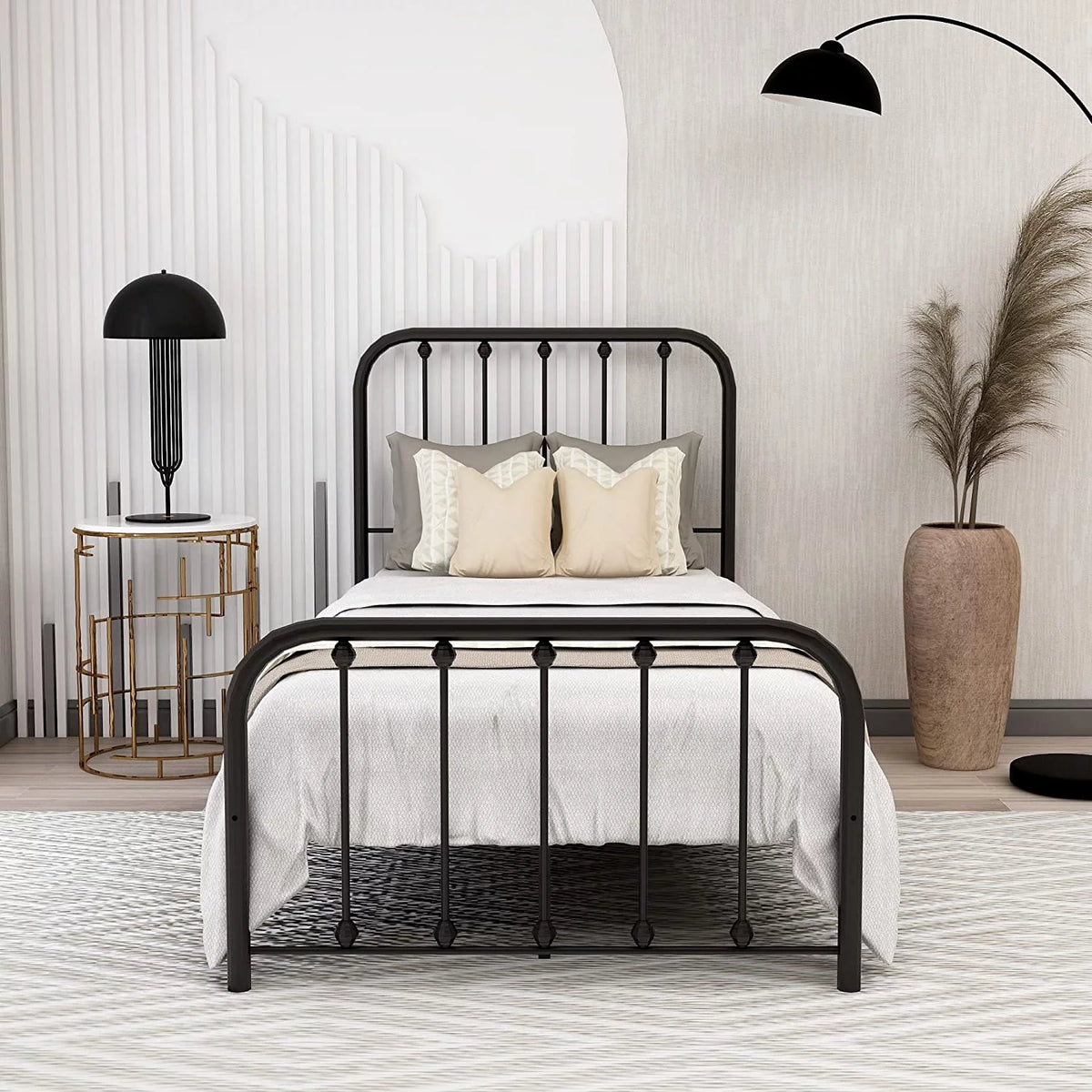 Sturdy Metal Platform Twin Bed Frame W197