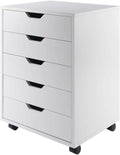 White 5 Drawer Wood File Cabinet F613370