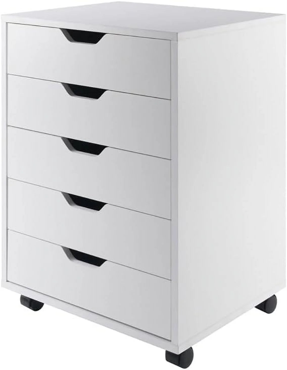White 5 Drawer Wood File Cabinet F613370