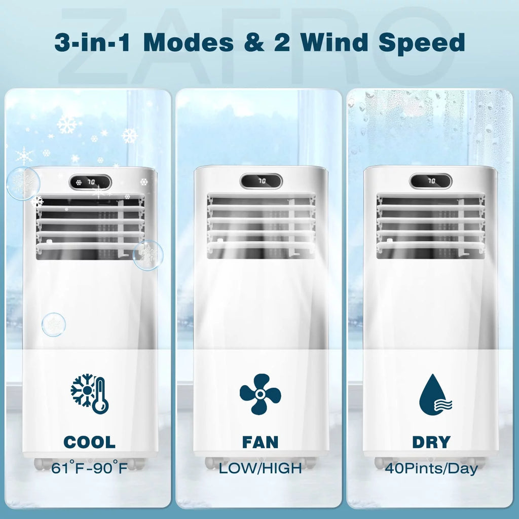 6000BTU 3-in-1 Portable Air Conditioner with Dehumidifier Fan White C82864