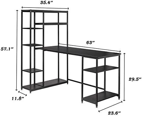 L-Shaped Computer Desk with Hutch Bookshelf Z935