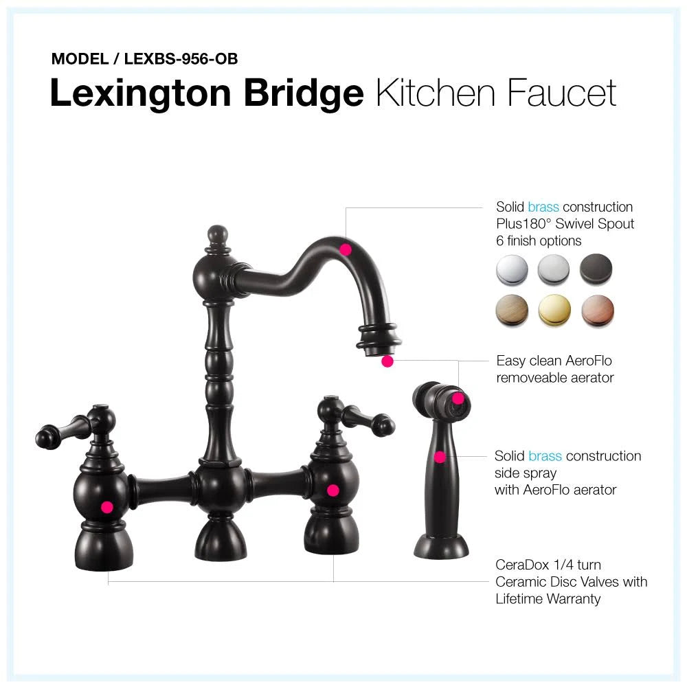 Oil Rubbed Bronze Kitchen Faucet with Sidespray E42072
