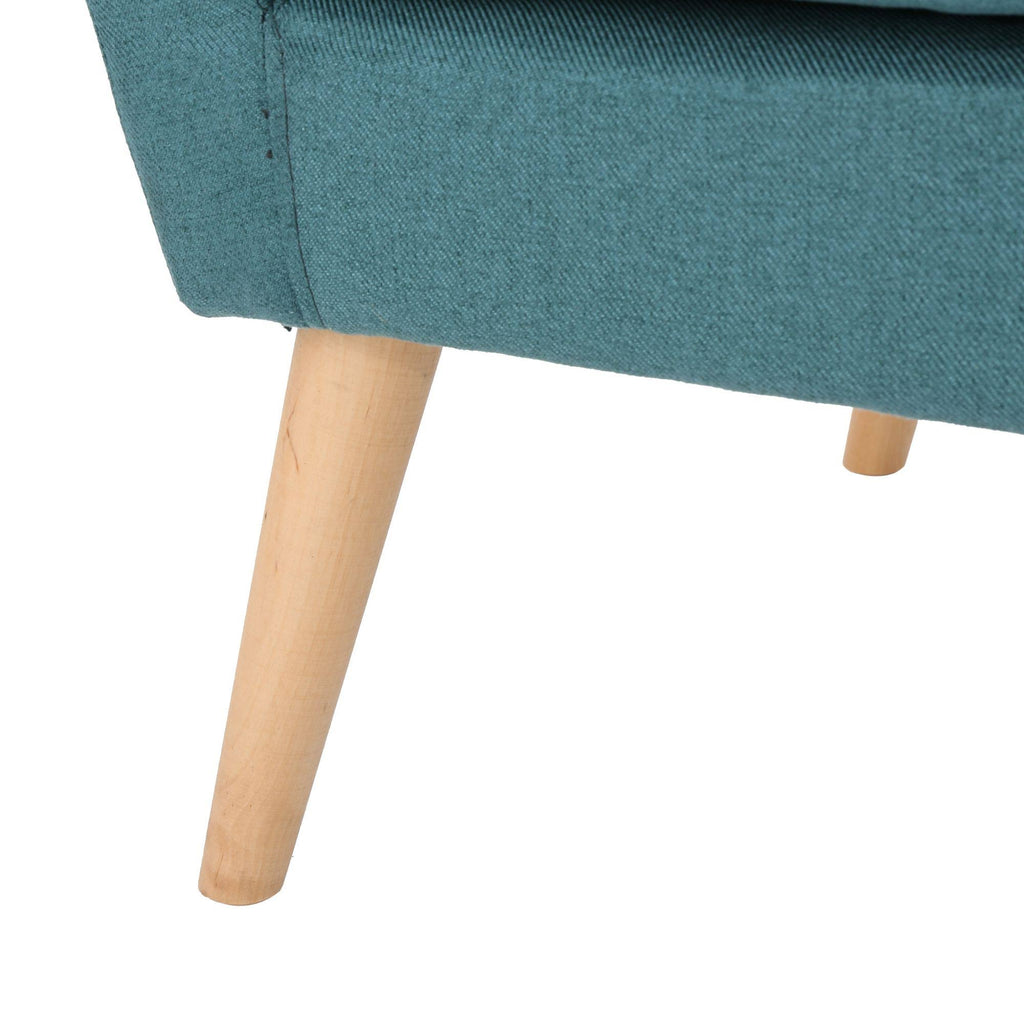Teal Green and Brown Tufted Club Chair Z4950
