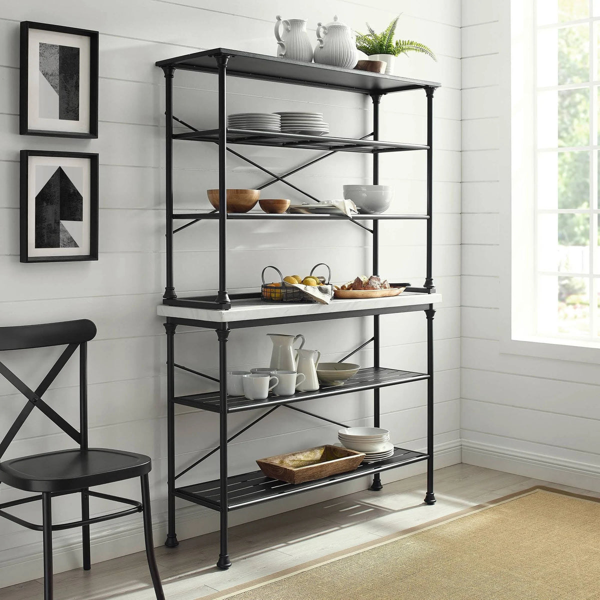 2 Piece Black Baker's Rack Set M24045