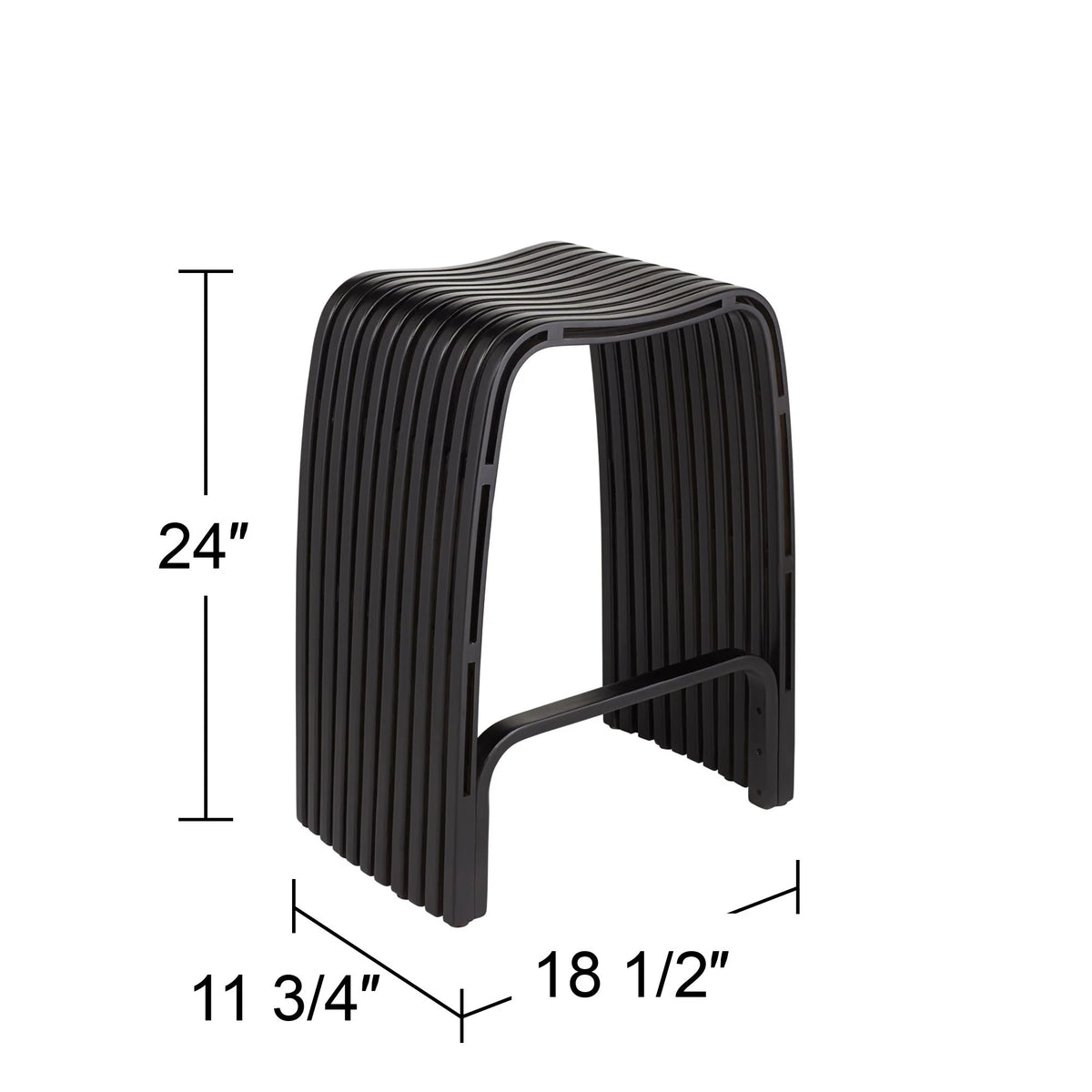 Bamboo Bar Stool Black 24" High with Footrest A1152