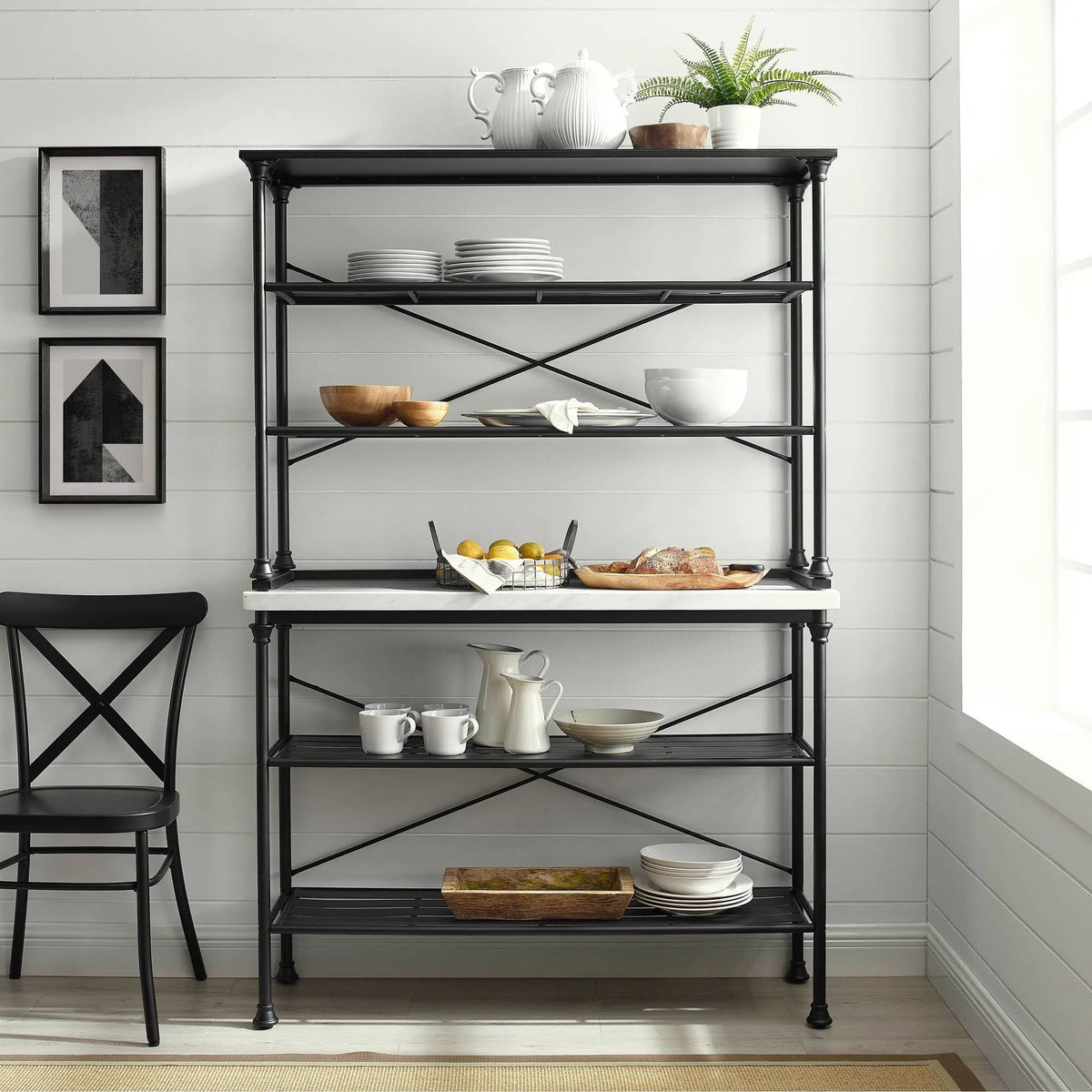 2 Piece Black Baker's Rack Set M24045
