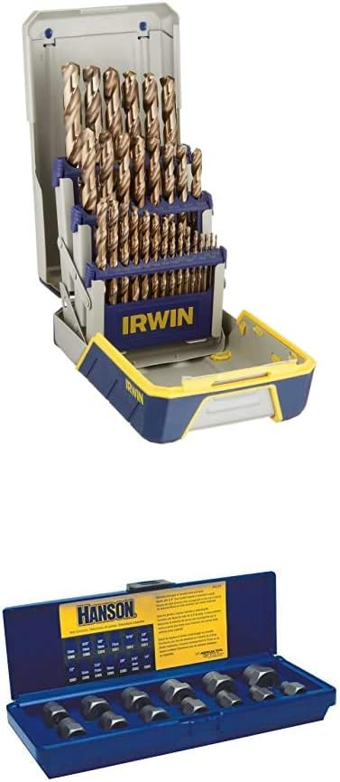 Left Hand Cobalt Drill Bit Set, 5/64-Inch to 19/64-Inch, 5-Piece, Pack of 2 P647012
