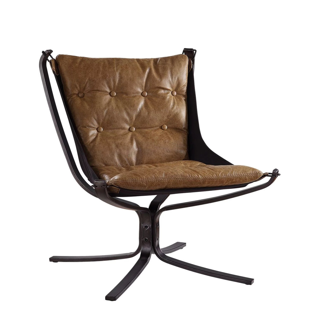 Coffee Top Grain Leather Accent Chair O7075