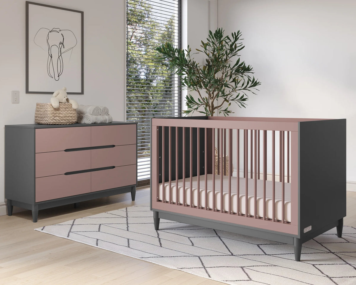 2-Piece Convertible Crib and Double Dresser I18150