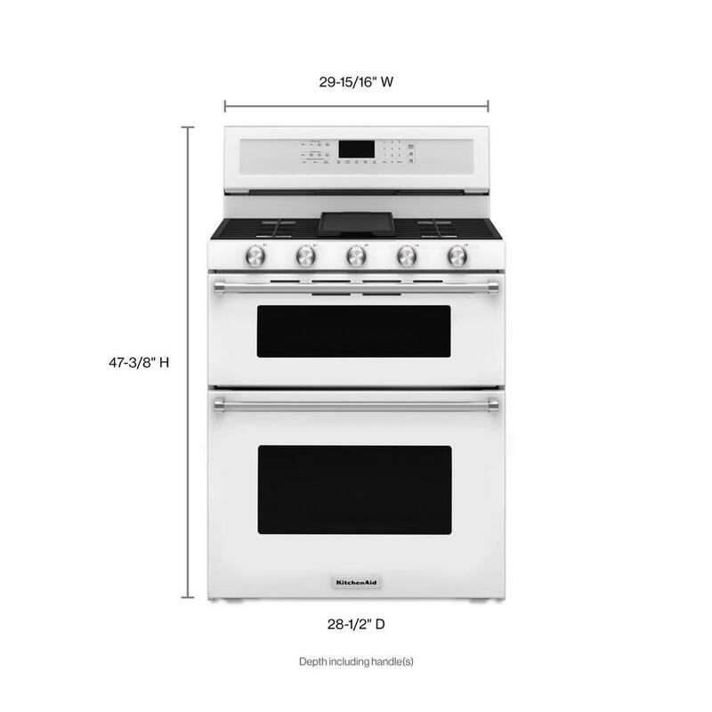 6.0 cu. ft. Double Oven Gas Range with Self-Cleaning Convection Oven in White U187