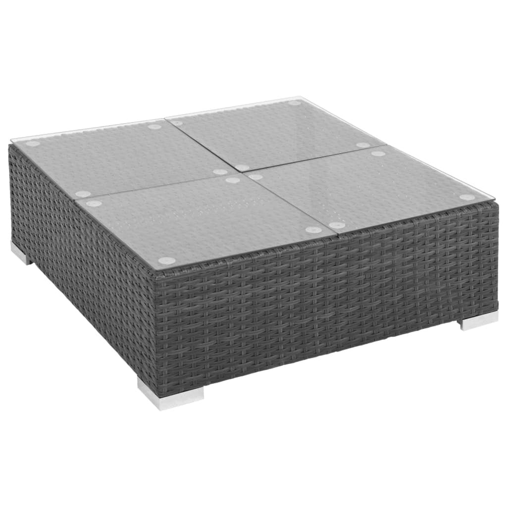 6 Piece Poly Rattan Corner Sofa Set with Coffee Table and Ottoman U4087
