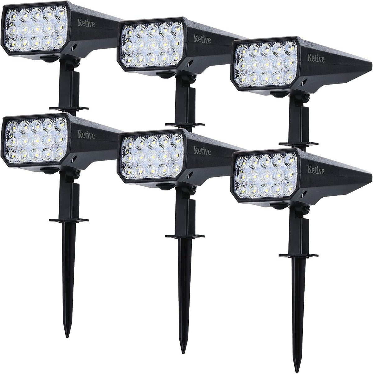 8 Pack 15 LEDs Solar Landscape Spotlights, Cold White C700
