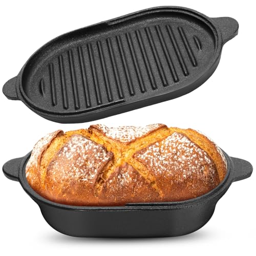 Pre-Seasoned Cast Iron Bread Pan with Lid 2.2QT F39902