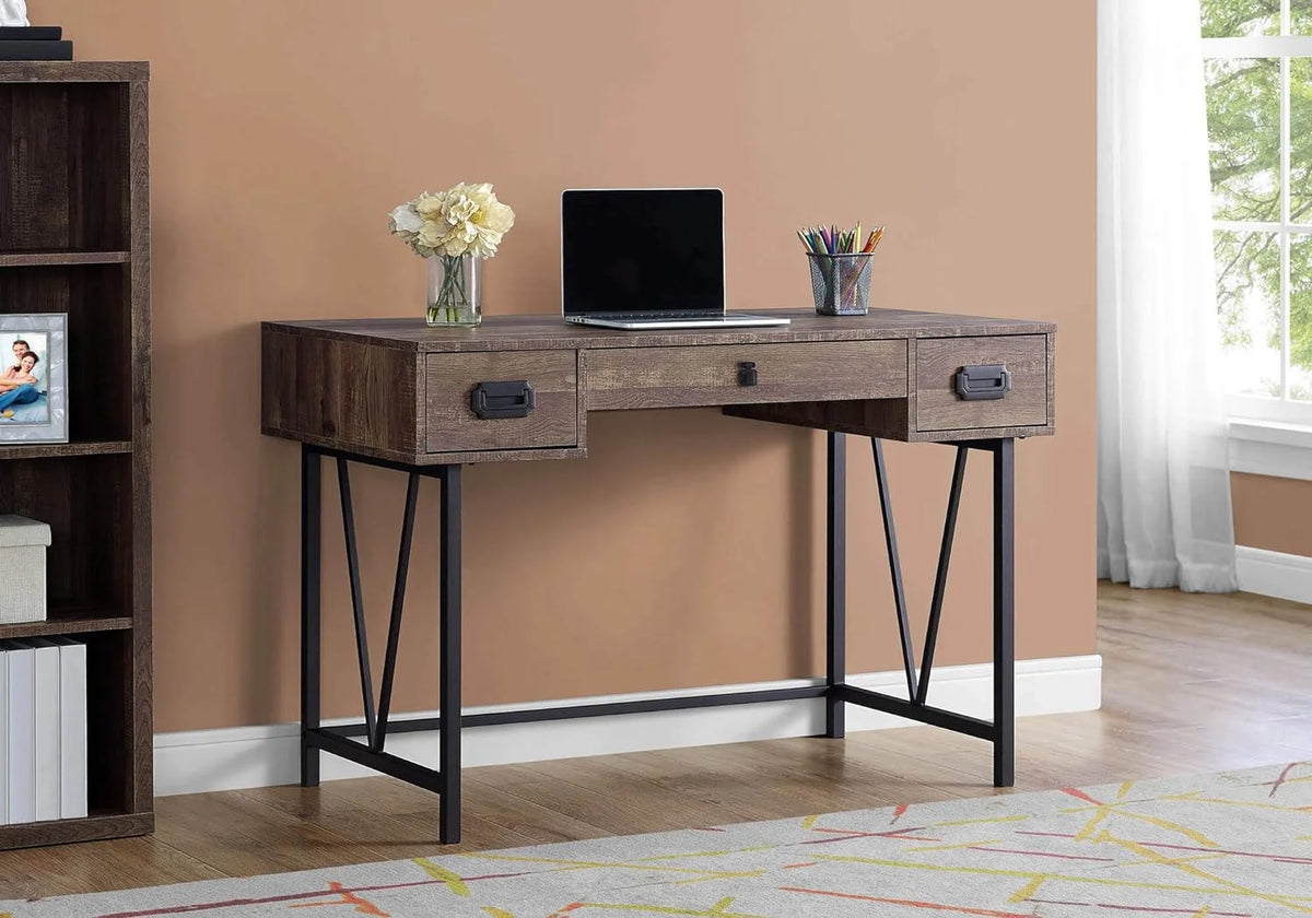 Laptop Table with Drawers Metal Legs Computer Desk A8034
