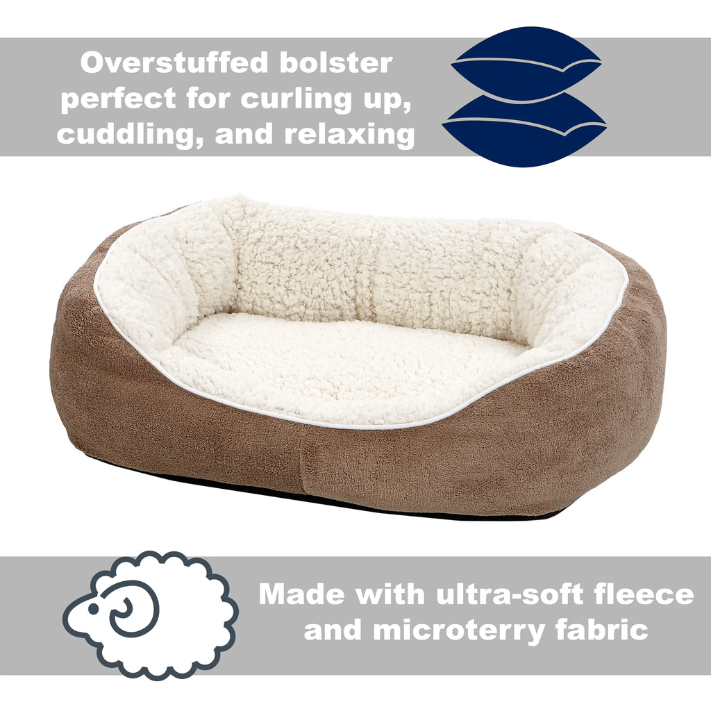Ultra-Soft Fleece Dog & Cat Bed, Small, Brown W84794