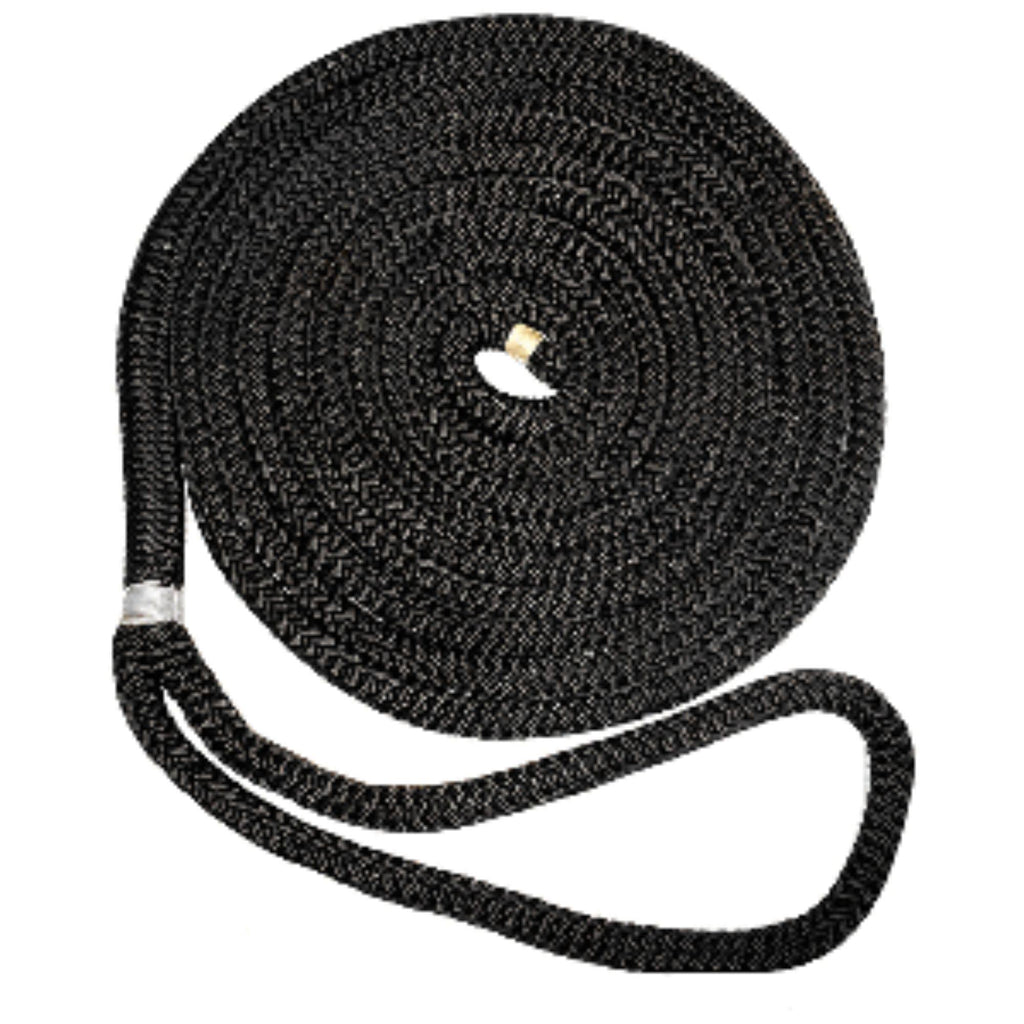 Black 5/8x22 Nylon Double Braid Dock Line F821033