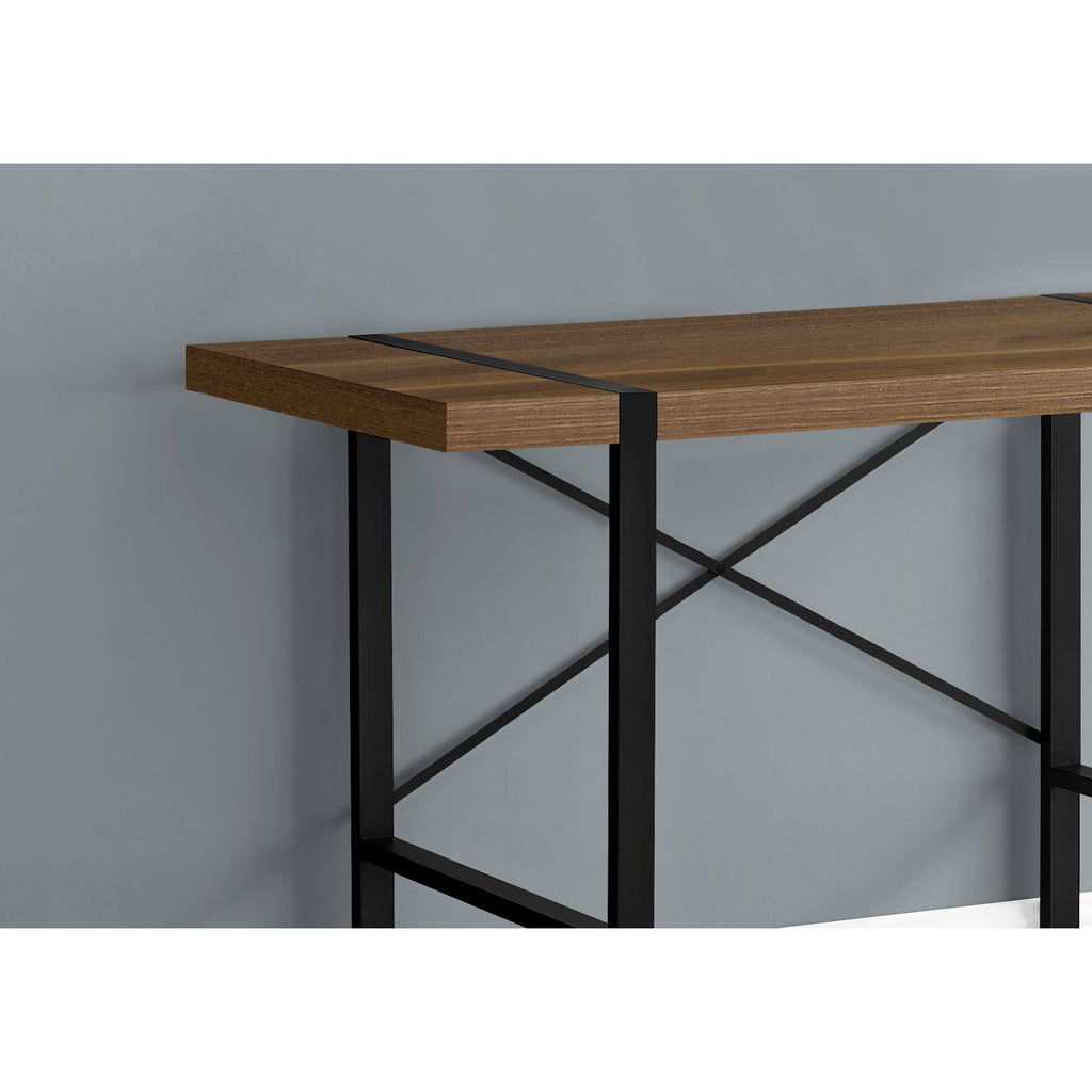 Walnut Black Metal Computer Desk L90801