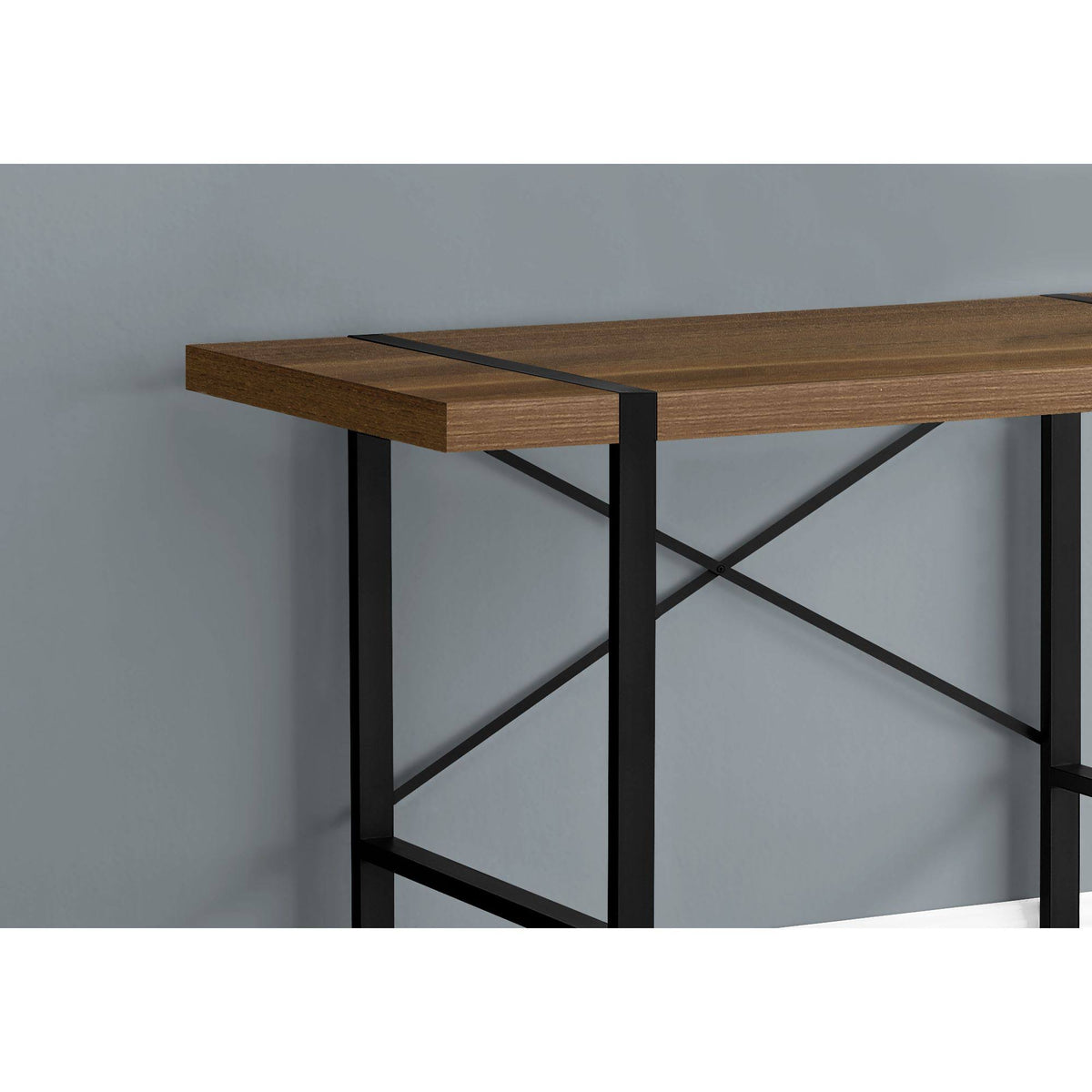 Walnut Black Metal Computer Desk L90801