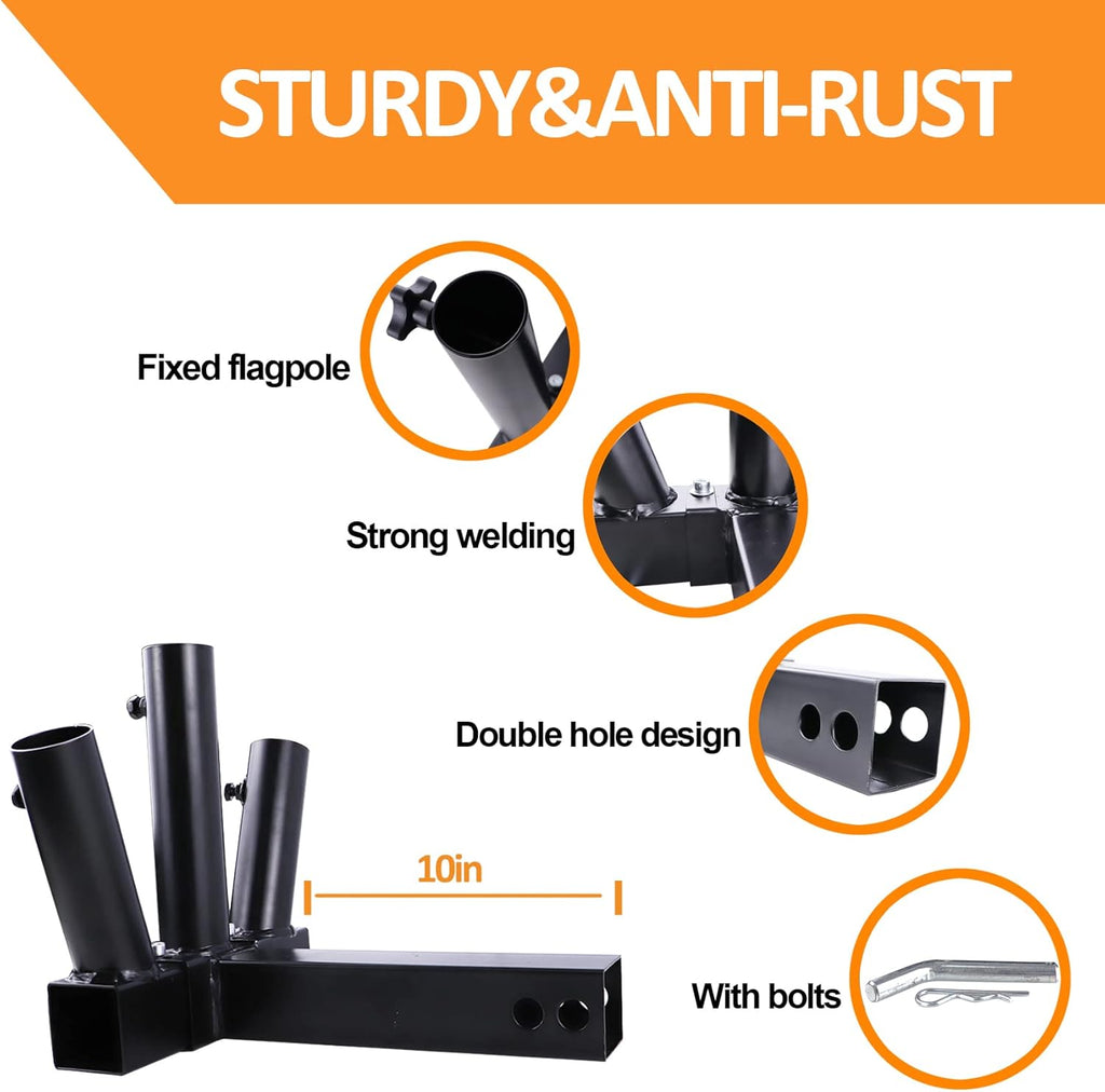 Trailer Hitch Mount Flag Pole Holder with Bolts X264
