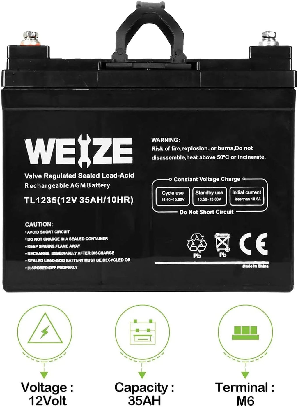 12V 35AH Deep Cycle Battery Set of 2 C257963