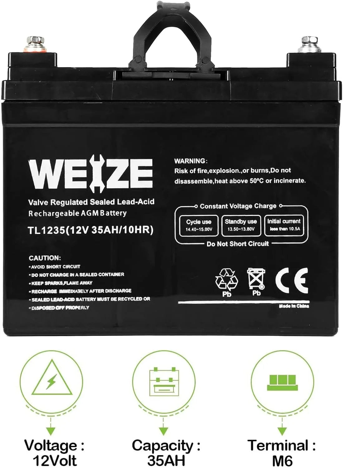 12V 35AH Deep Cycle Battery Set of 2 C257963