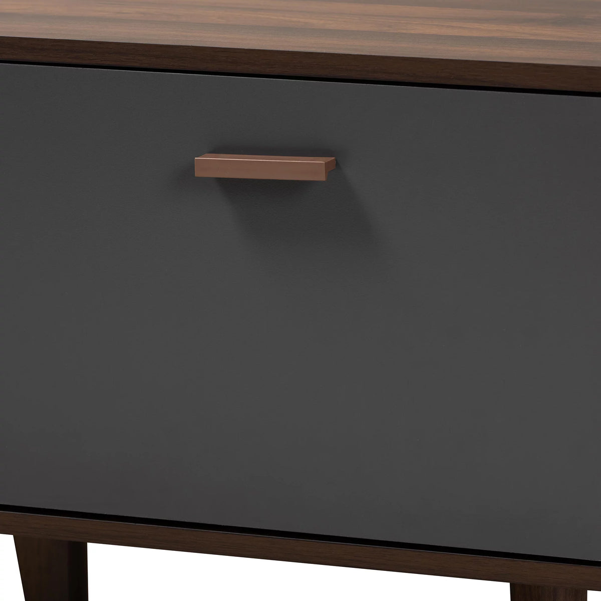 Walnut Brown and Grey Finished Wood TV Stand T657421