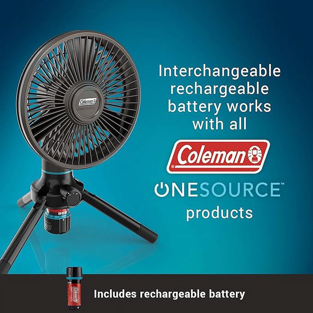 Black Multi-Speed Fan and Battery U3376