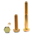 9/16x22-12 x 5 1/2x22 (PT) Coarse Thread Grade 8 Hex Cap Screw Alloy Steel Yellow Zinc Plated S20813
