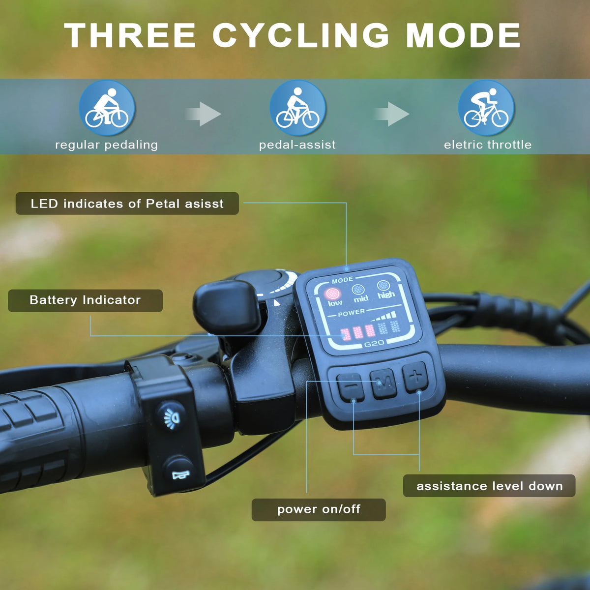 Electric Mountain Bike 350W 21 Speed Black G812098