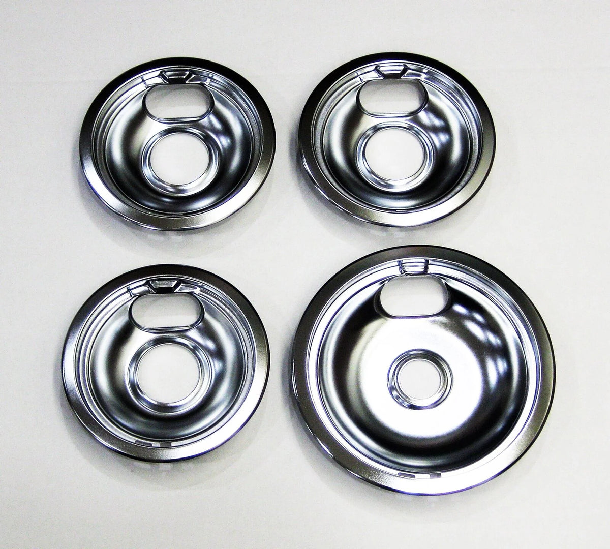 Chrome Range Burner Drip Pan Bowl Bib Set M882