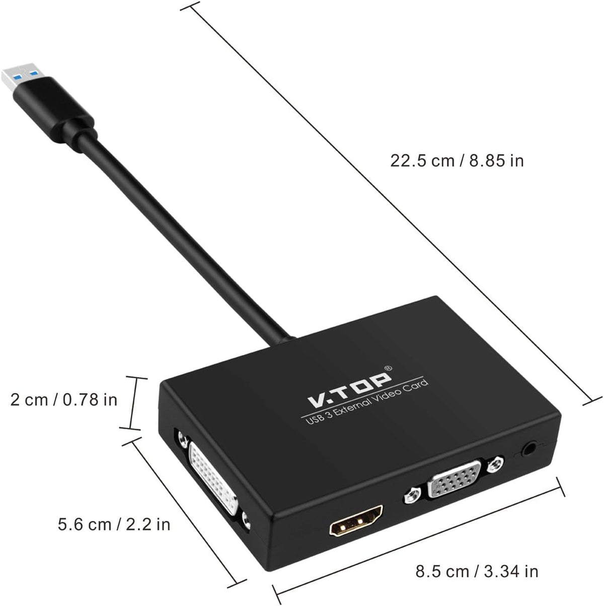 USB 3.0 to HDMI-DVI-VGA Video Graphics Card Adapter, Pack of 2 K5736