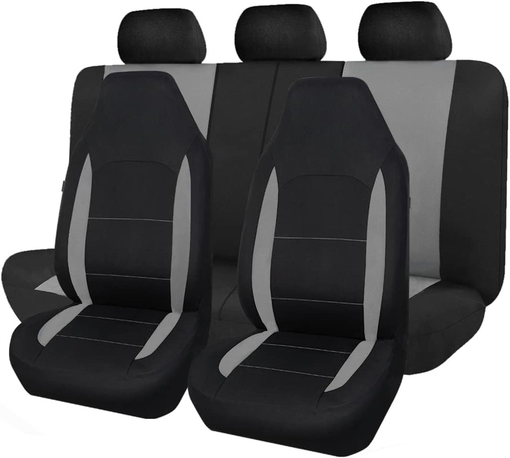 Black Purple Polyester Car Seat Covers Full Set Low Back Pack of 2 S348