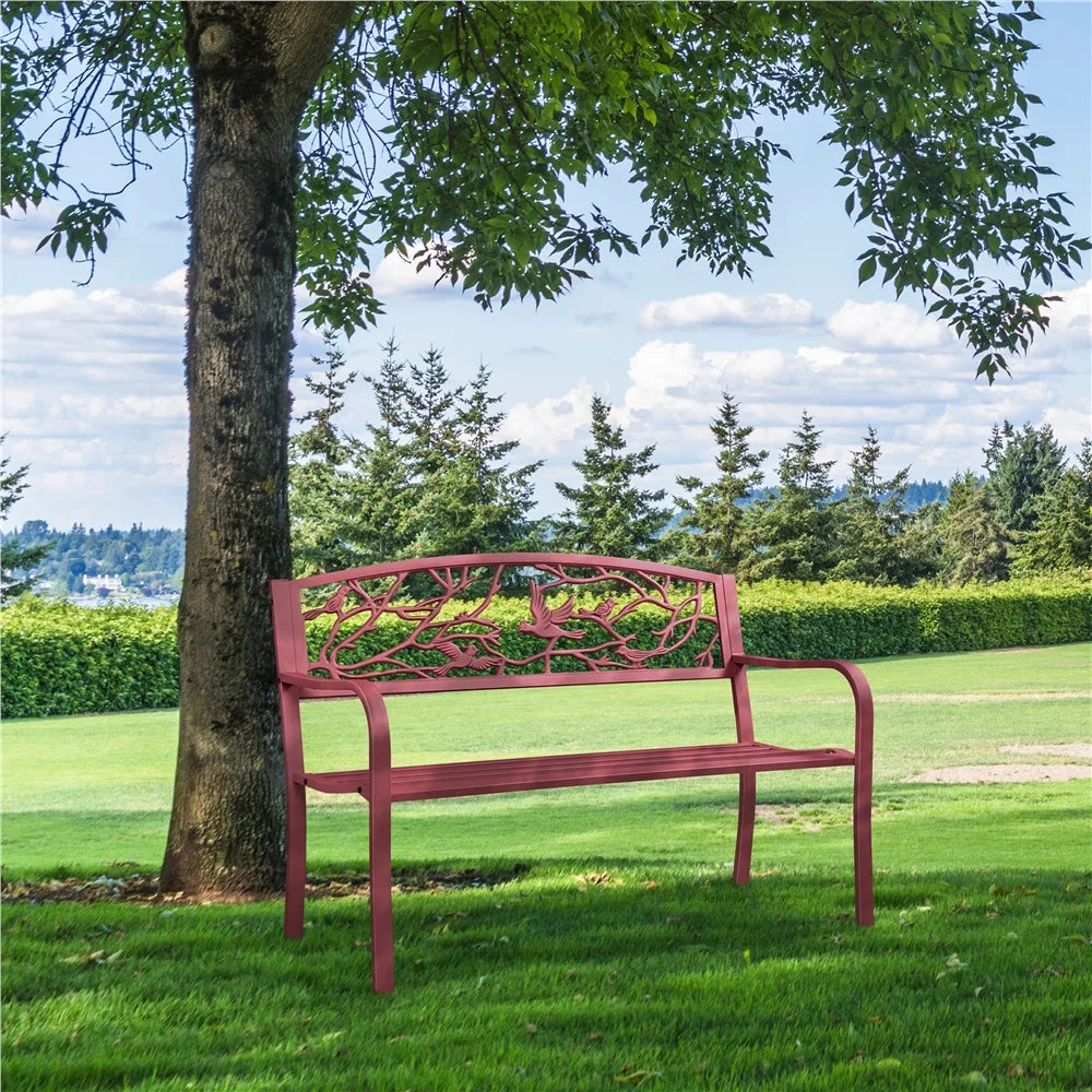 Red Patio Garden Bench U76749