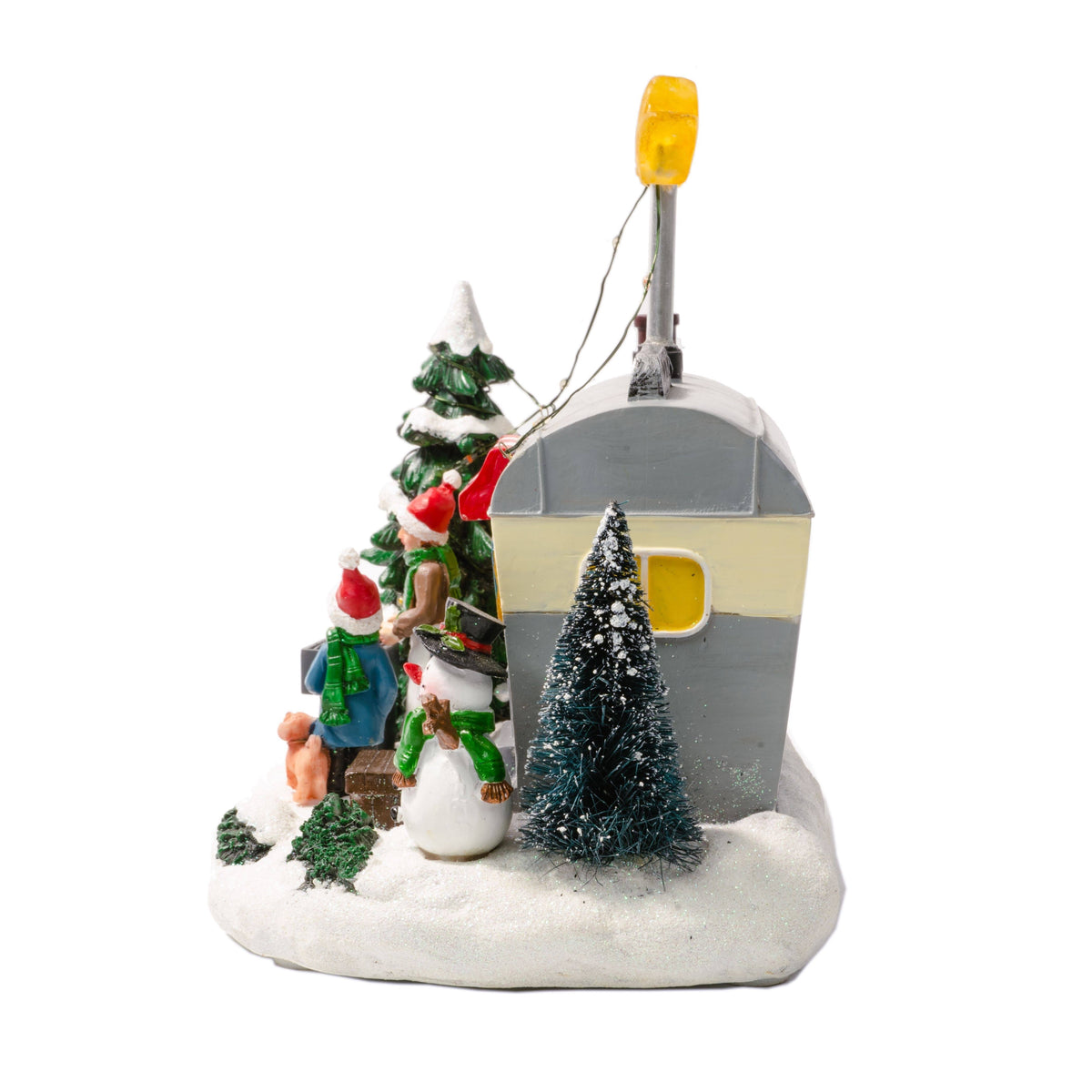 Grey Polyresin LED Christmas Camper O15651